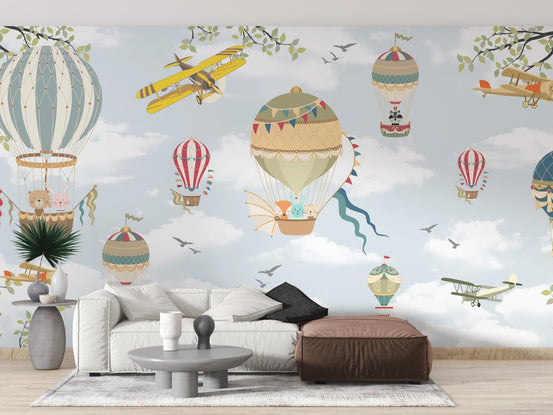 Playful kids wallpaper with floating balloons
 A143