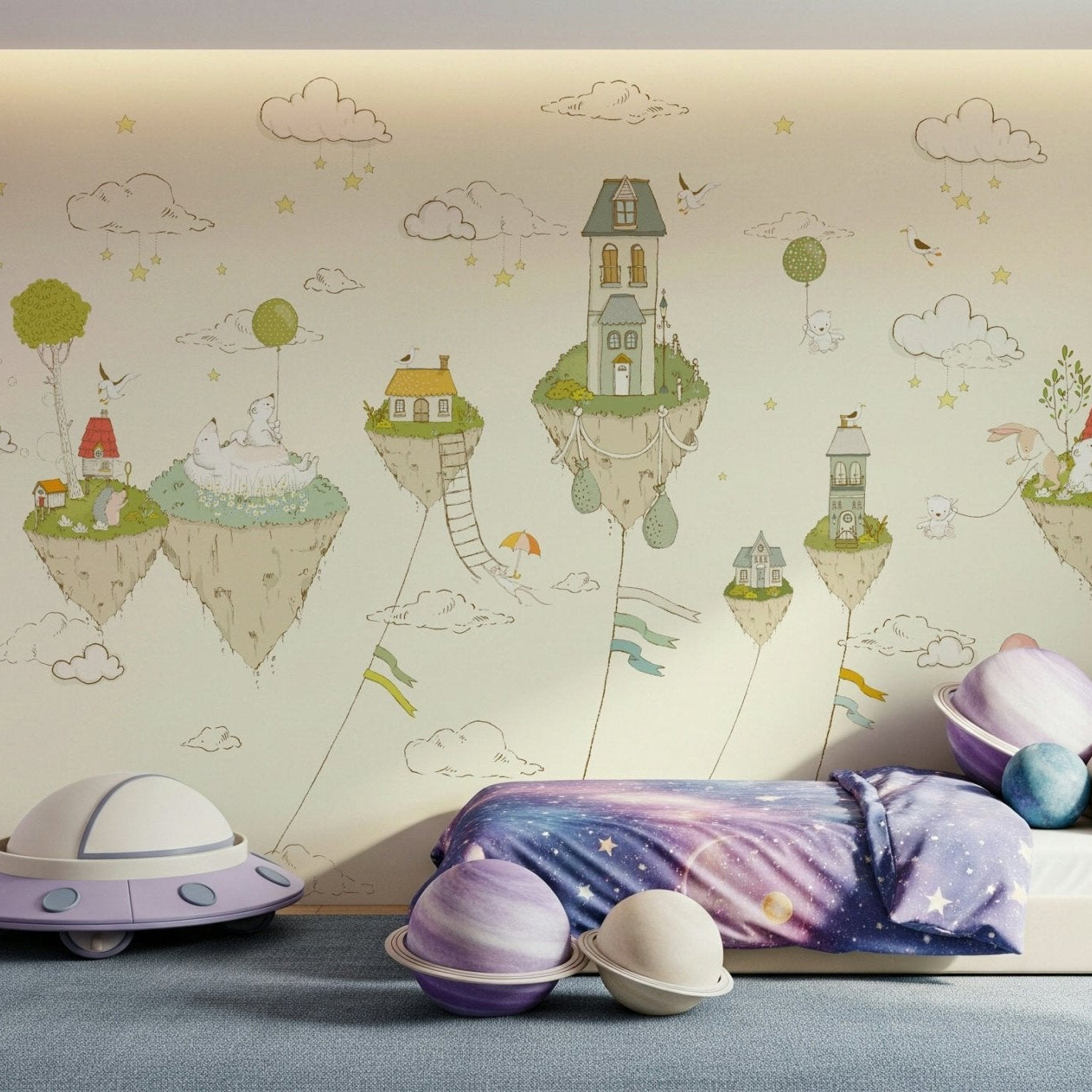 A serene subtle fantasy wall mural for your decor., GD5736