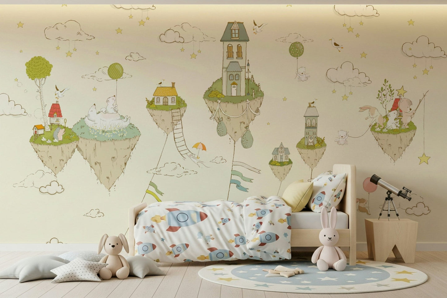 A contemplative gentle design wallpaper mural for a feature wall., GD5736