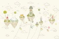 A calming abstract design wallpaper mural that defines a space., GD5736
