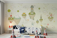 An artistic soft focus mural on minimalist wallpaper., GD5736