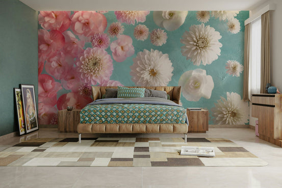 Floating Florals Wall Mural for Elegant Interiors, GD1858