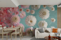Elegant Floating Floral Mural for Modern Homes

