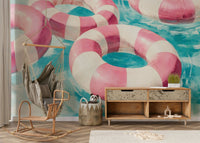 Tranquil bedroom styled with Floating mural backdrop

