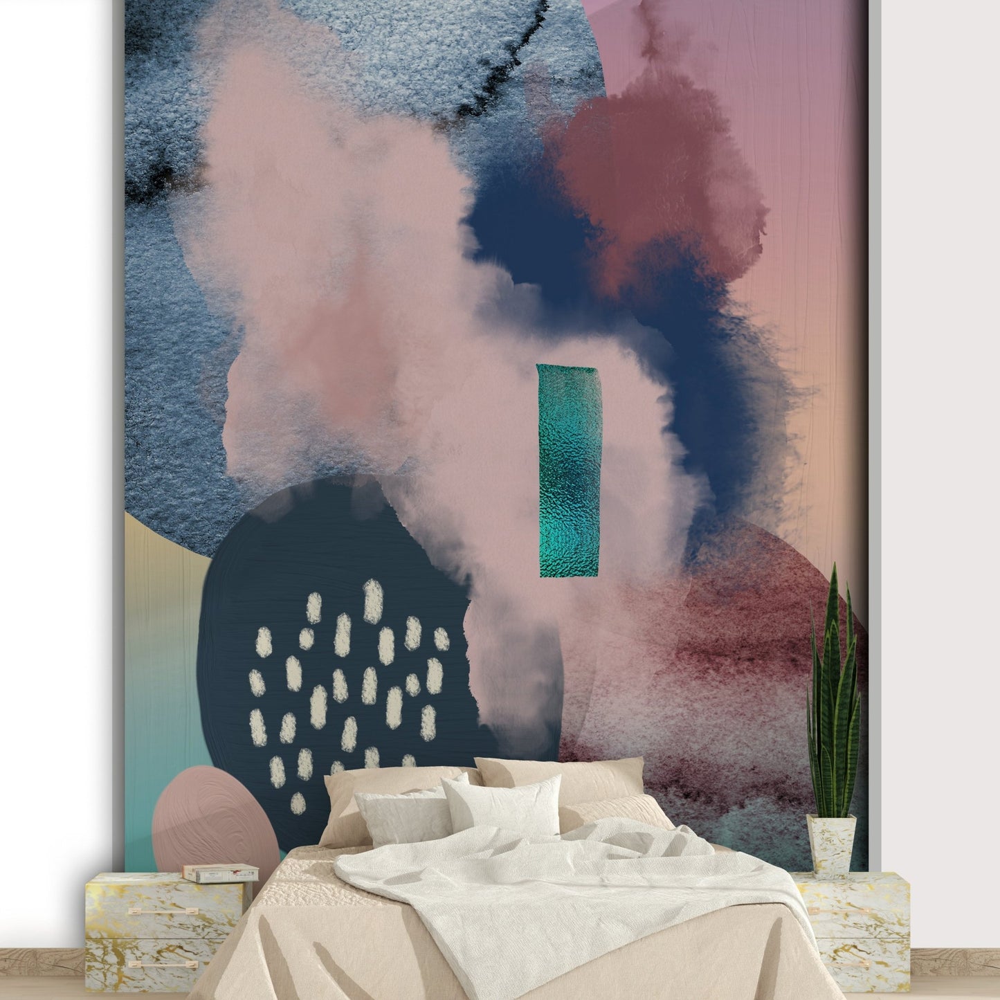 Dreamy floating mural for modern walls

