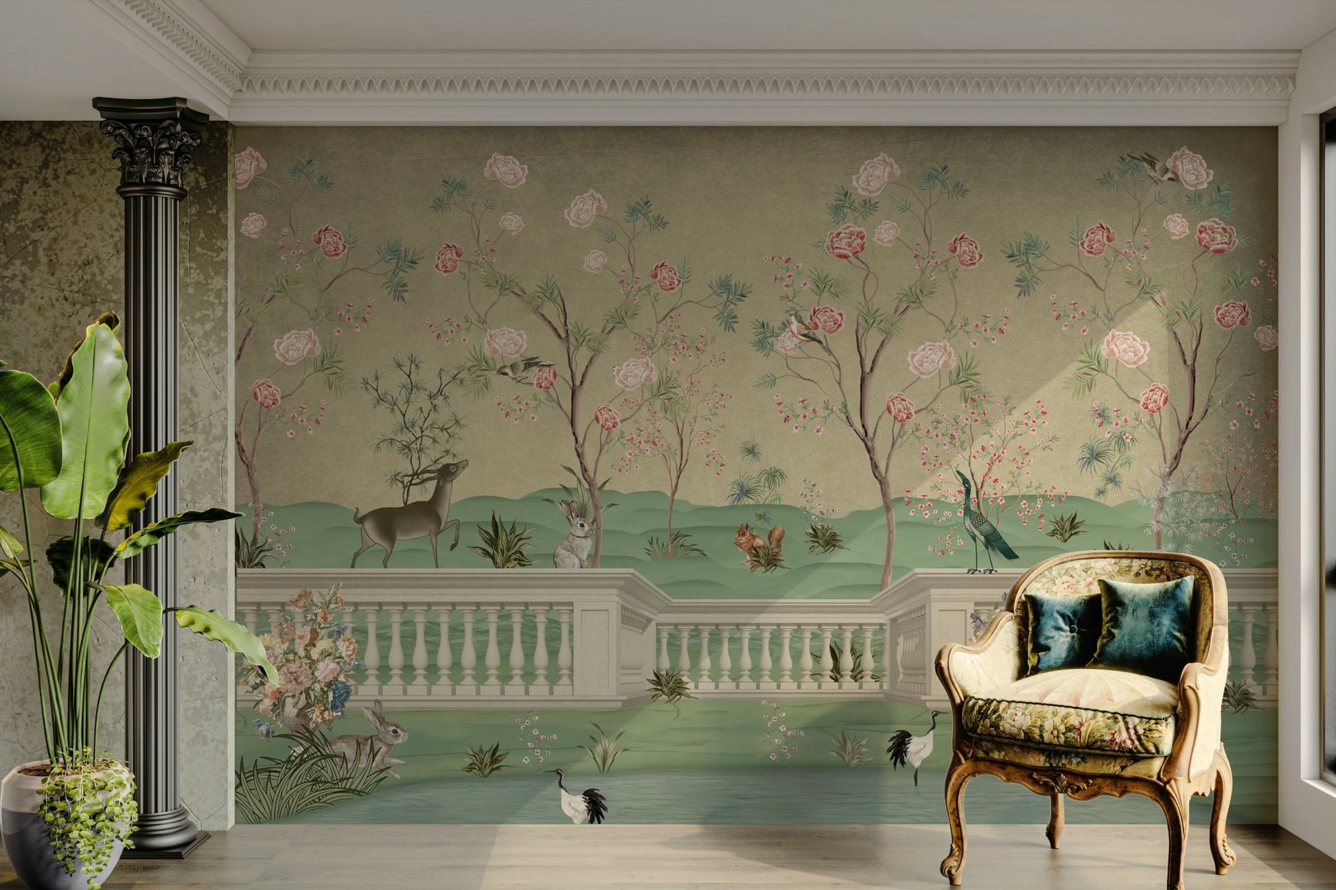 The composition is balanced and peaceful.
