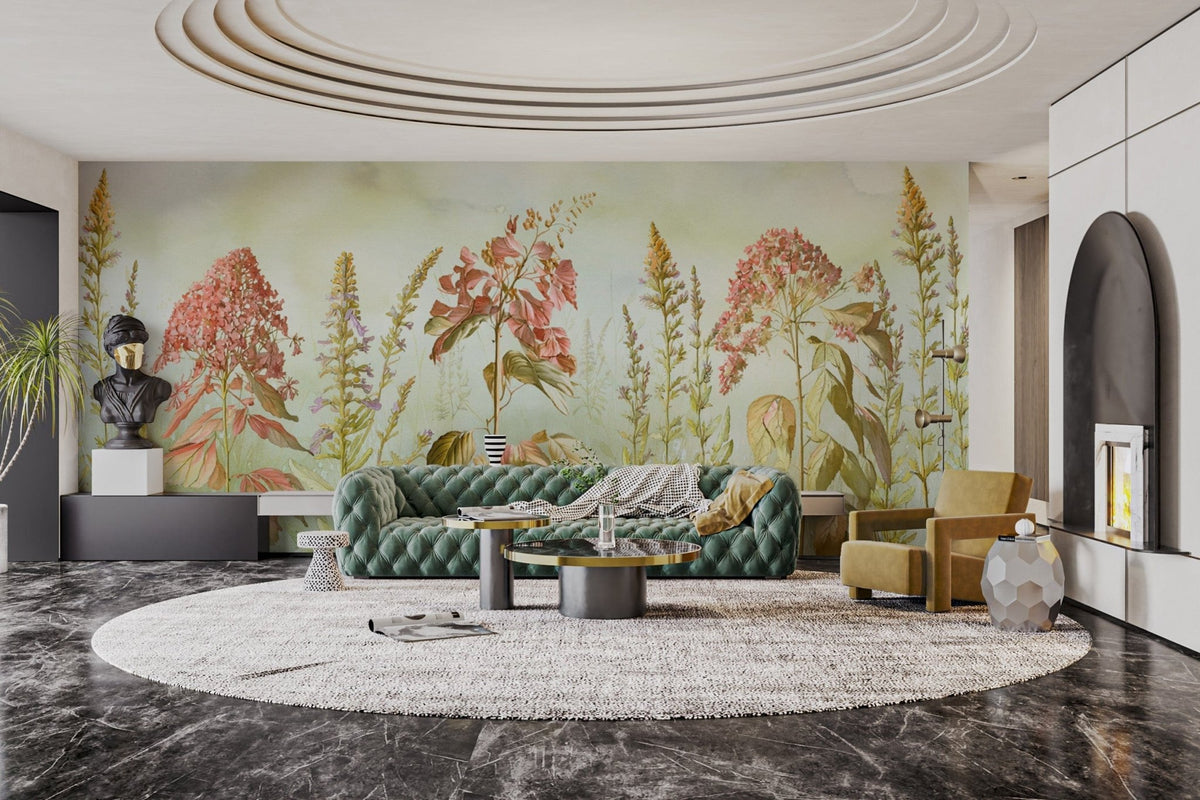 Wild flowers meadows wallpaper mural for a fresh, natural look. DTIL19