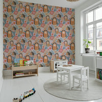 Floral Bears' Den Wallpaper for a sophisticated guest suite wallpaper.
