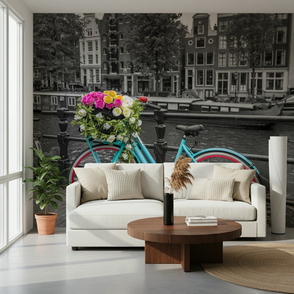 Floral Bicycle of Amsterdam Wall Mural