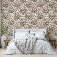 Bow and flowers wallpaper design

