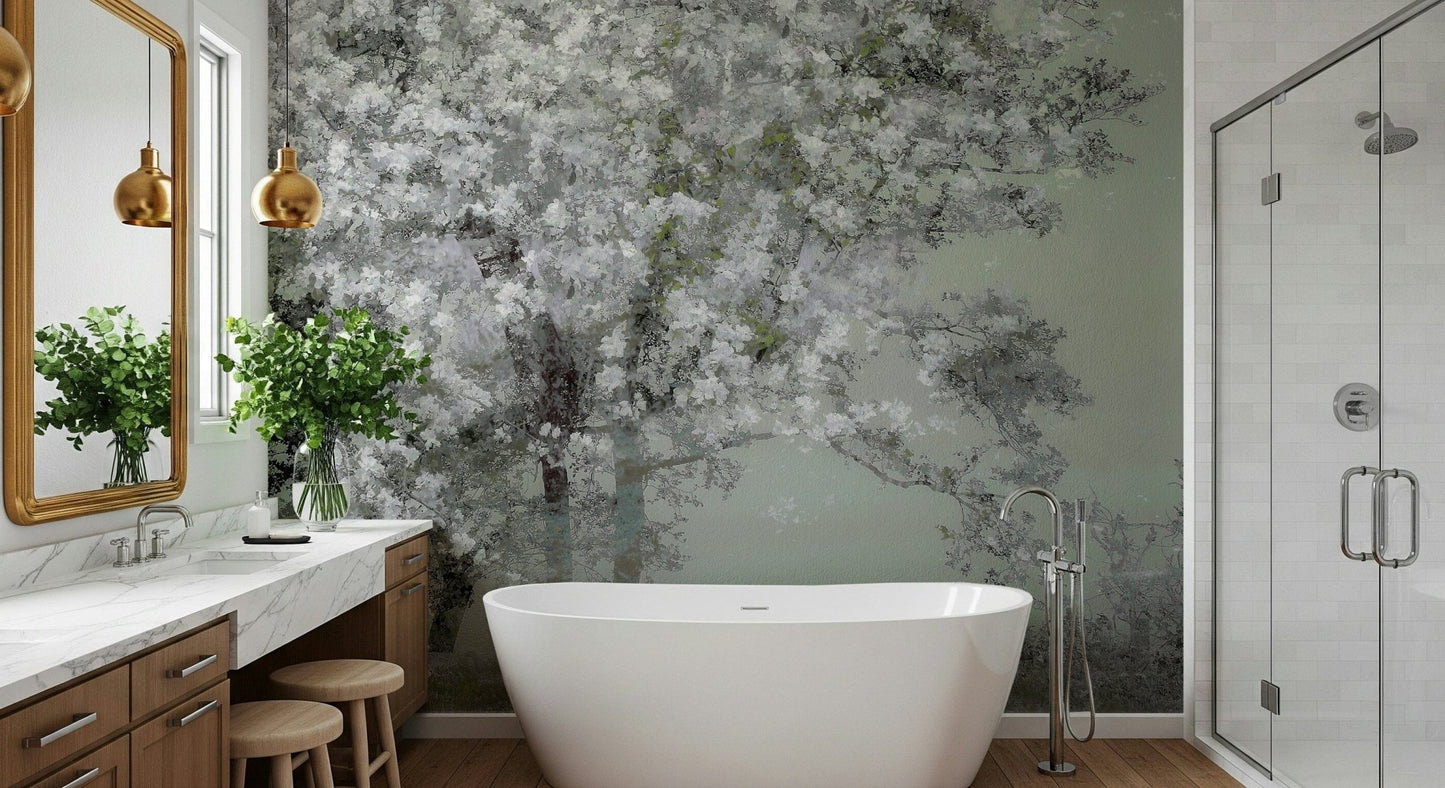 A serene subtle flower wall mural for your decor.