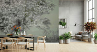 A beautiful modern art wall mural of delicate flowers.