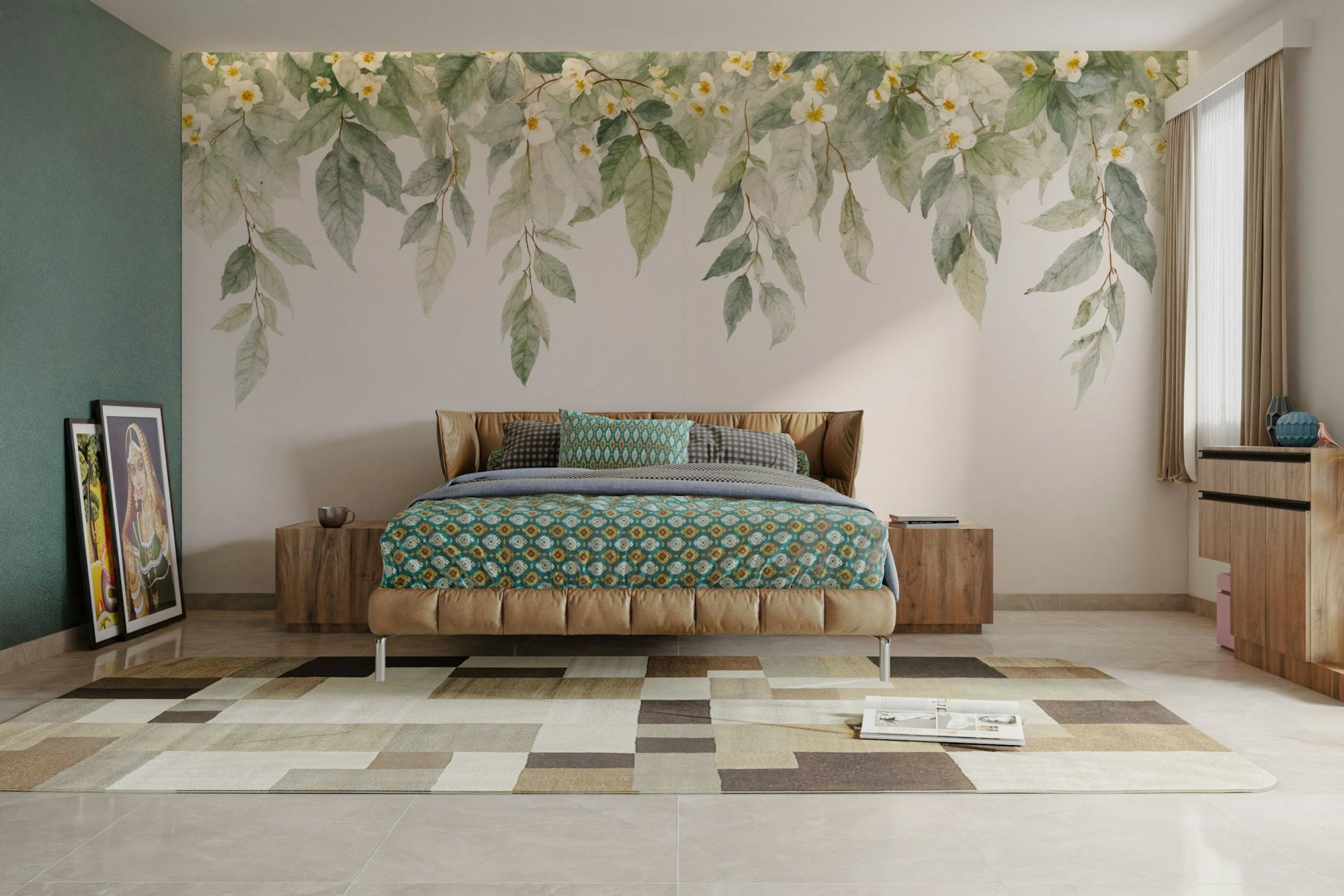 A wall mural of a peaceful floral pattern. GD3686

