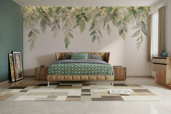 A wall mural of a peaceful floral pattern. GD3686

