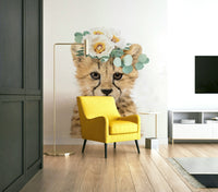 Bright and fun cheetah cub wall mural with floral details.

