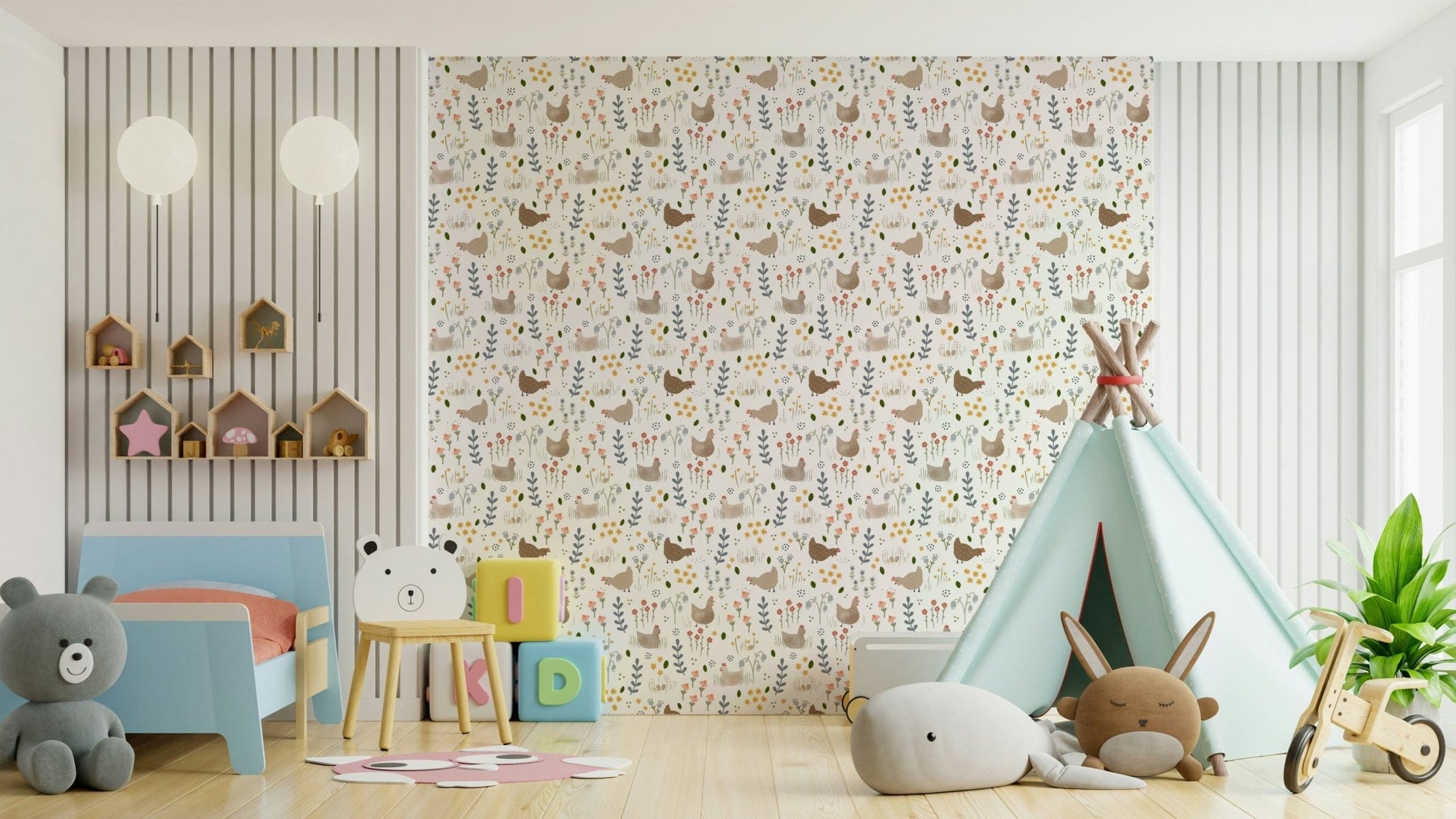 Chicken garden pattern design


