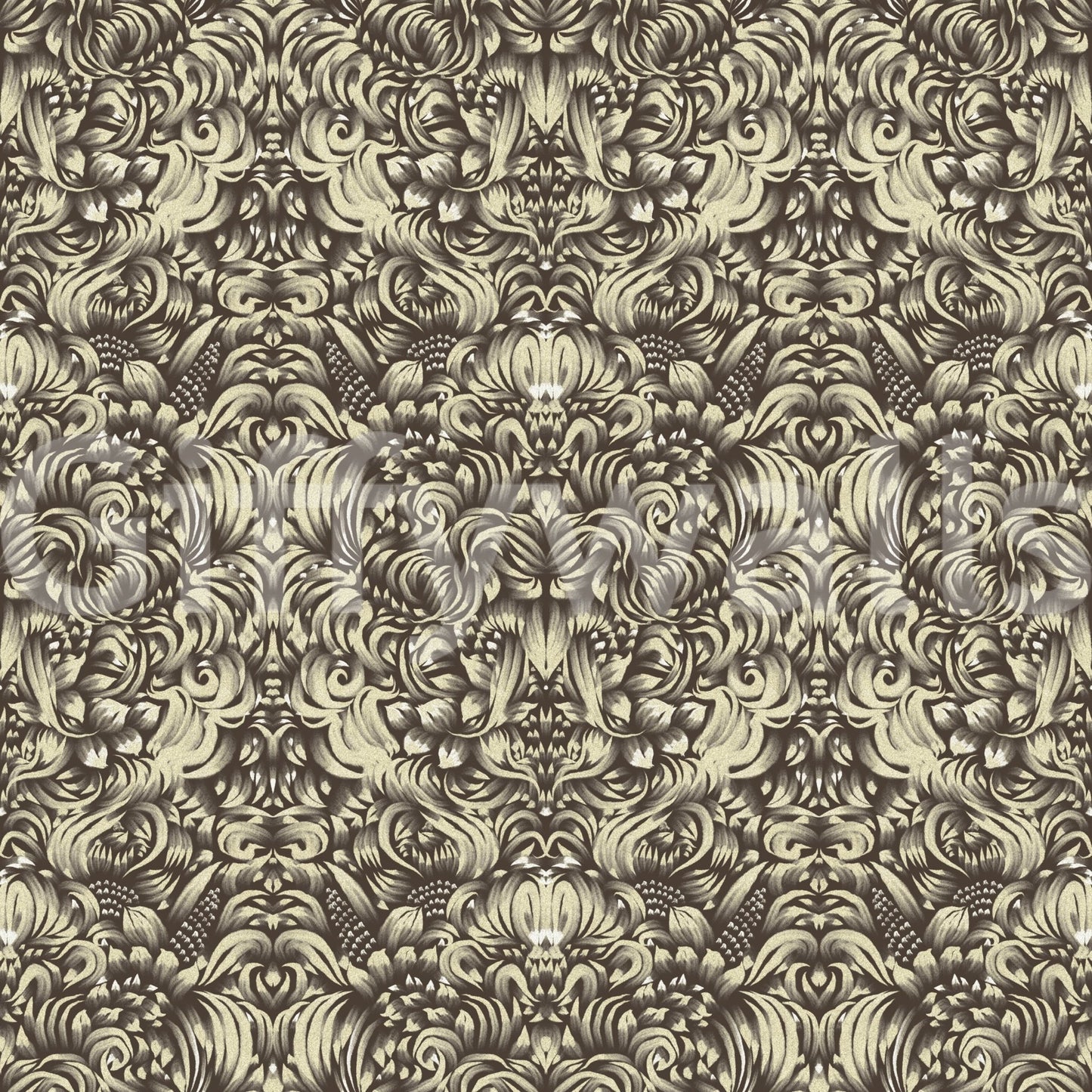 Floral Damask Cream Decorative Bloom Wallpaper⁠