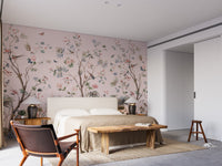 Floral Design Pink Chinoiseries wallpaper - Giffywalls A490