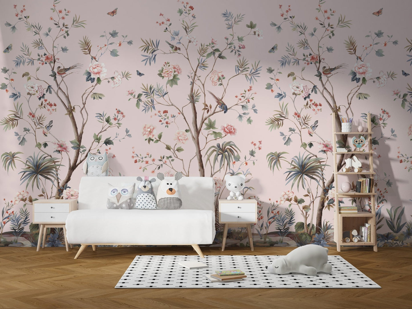 Pink Floral Chinoiserie Wall Mural
A490