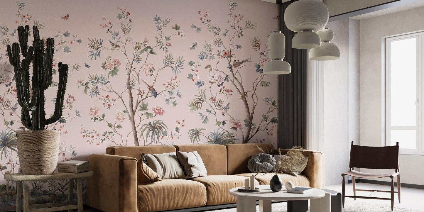 Floral Chinoiserie Wallpaper in Pink
A490