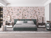Floral Design Pink Chinoiseries wallpaper - Giffywalls A490