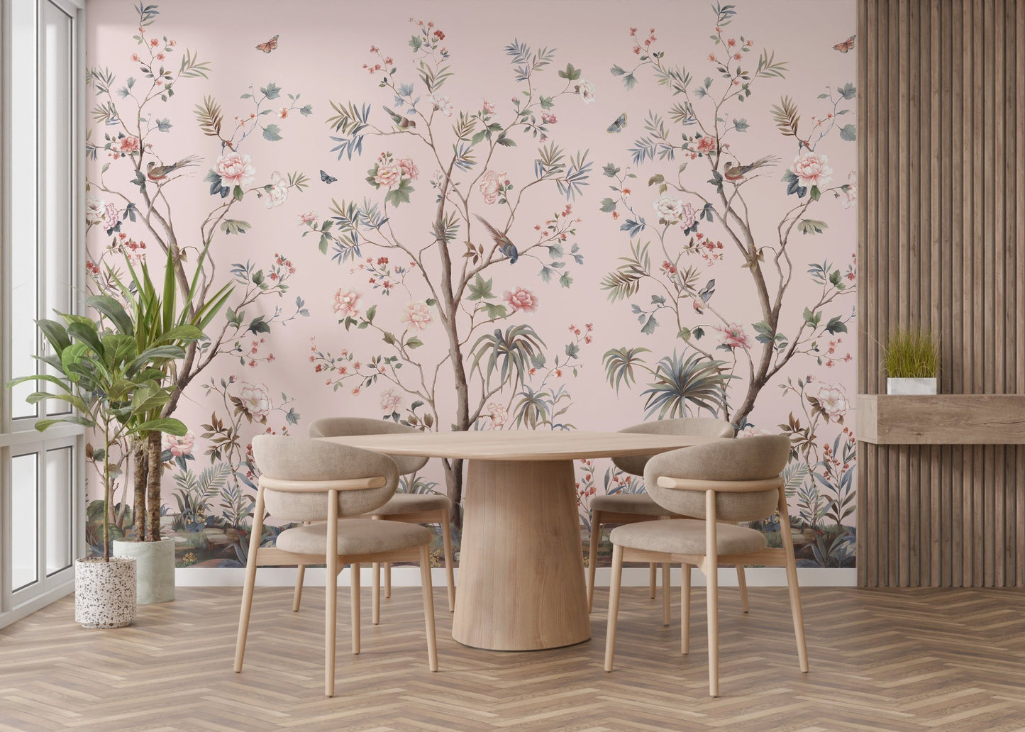 Floral Design Pink Chinoiserie Wallpaper
A490