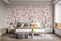 Floral Design Pink Chinoiseries wallpaper - Giffywalls A490