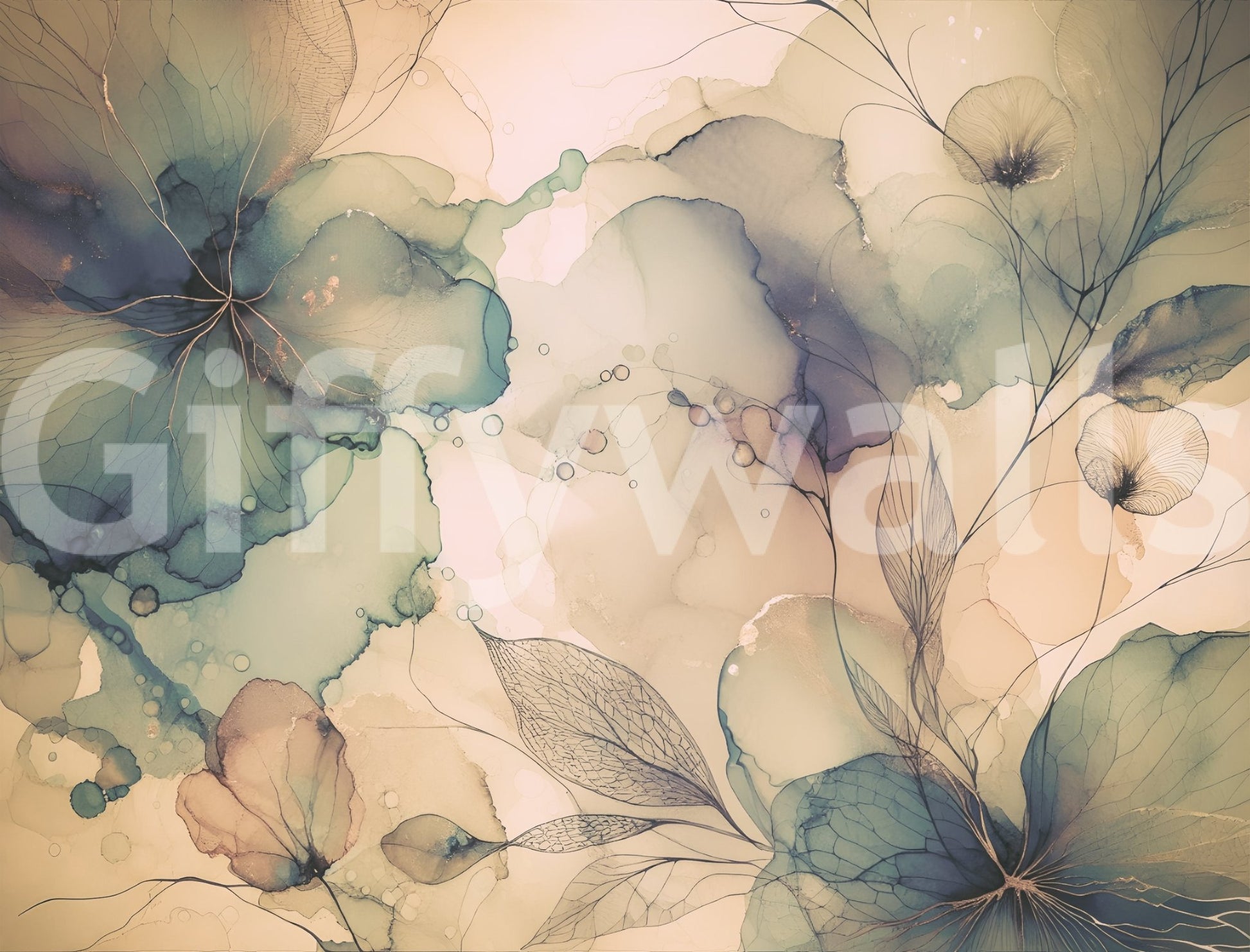 Floral Dreams mural with ethereal blooming patterns.

