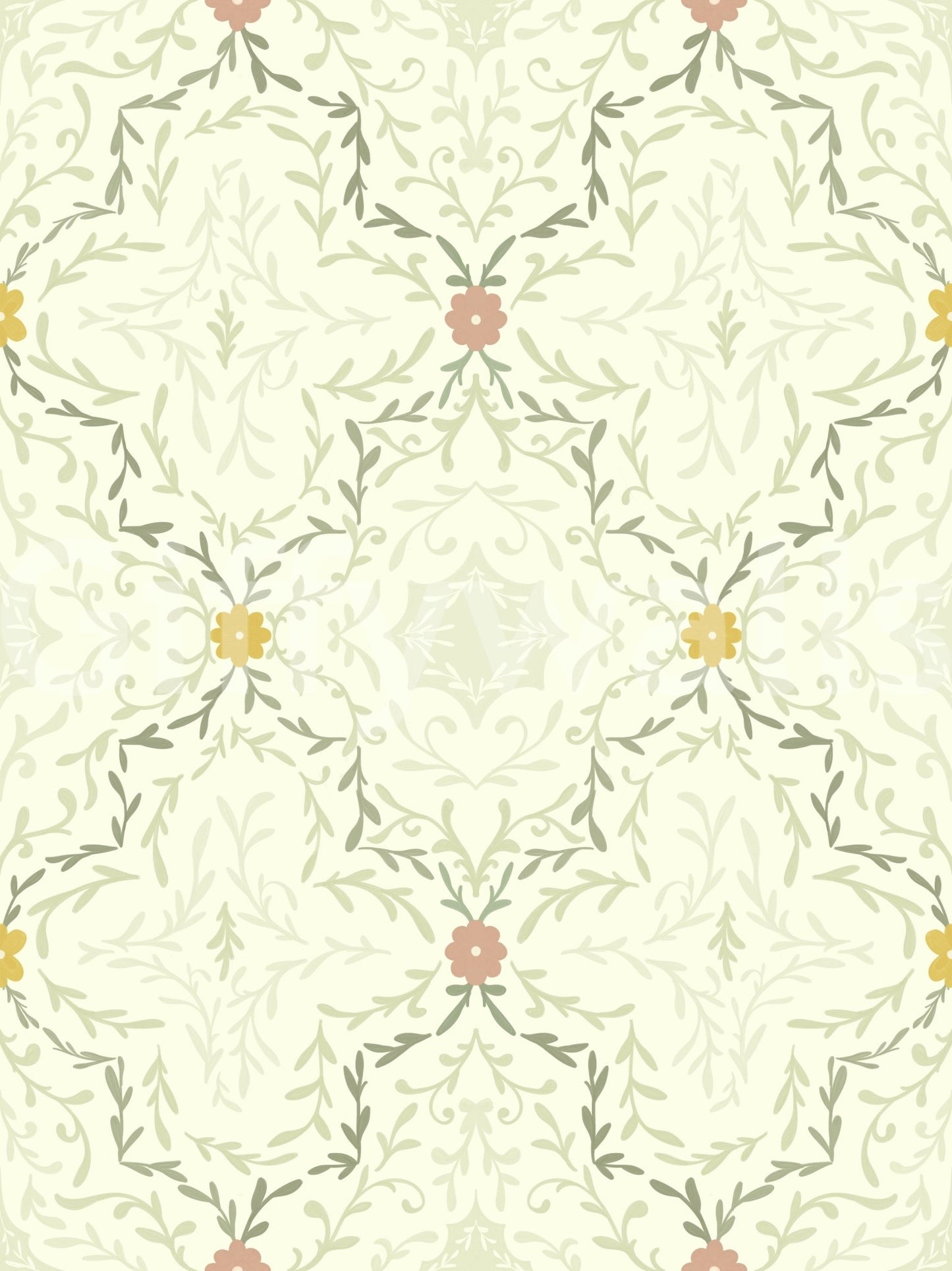 Timeless botanical print wallpaper for an office wall mural.