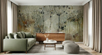 A serene abstract flower wall mural for your decor.