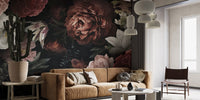 Luxurious floral wallpaper with rich hues