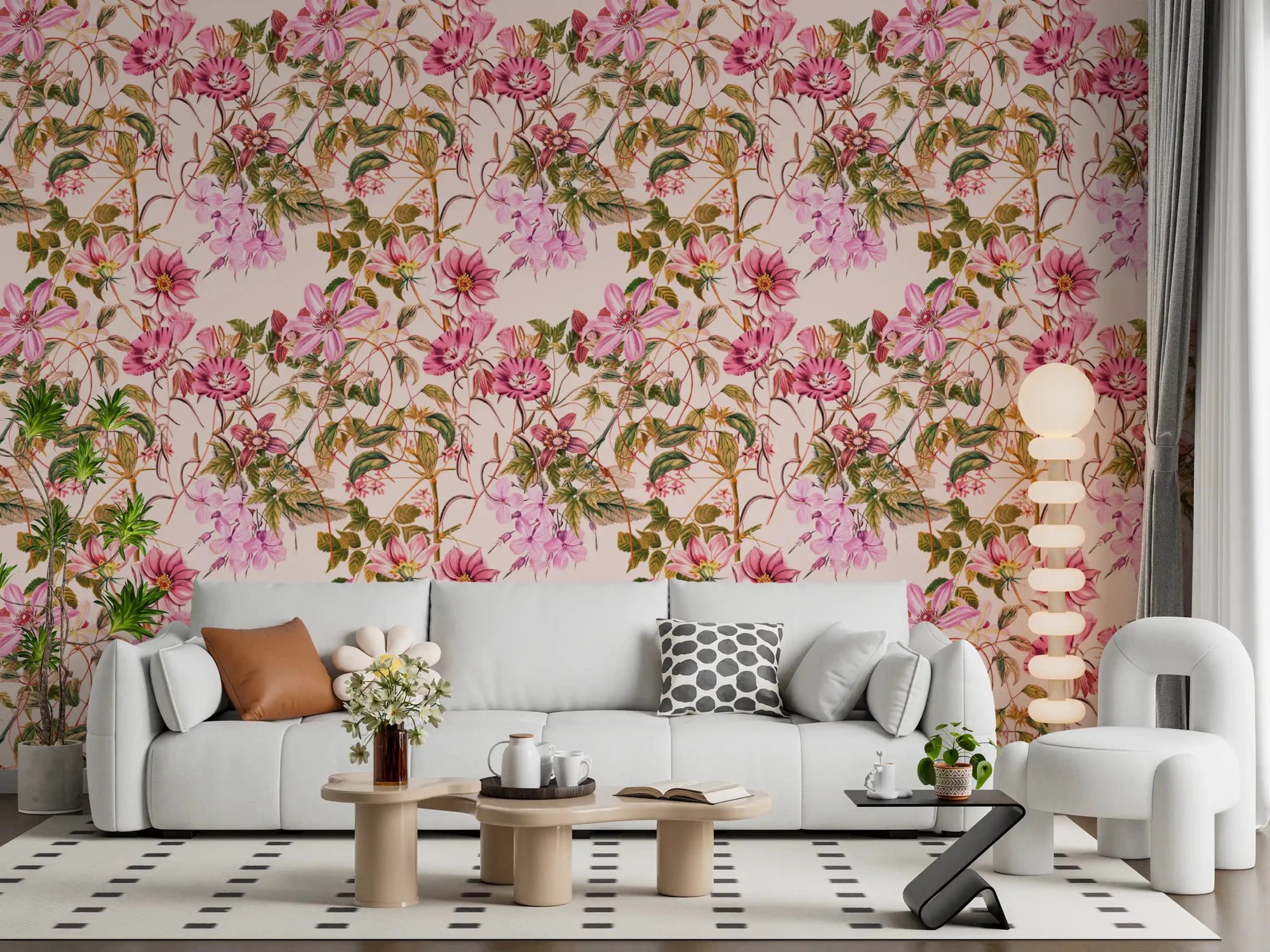 Office space with Floral Elegance wallpaper in pastel garden detail, GD9369