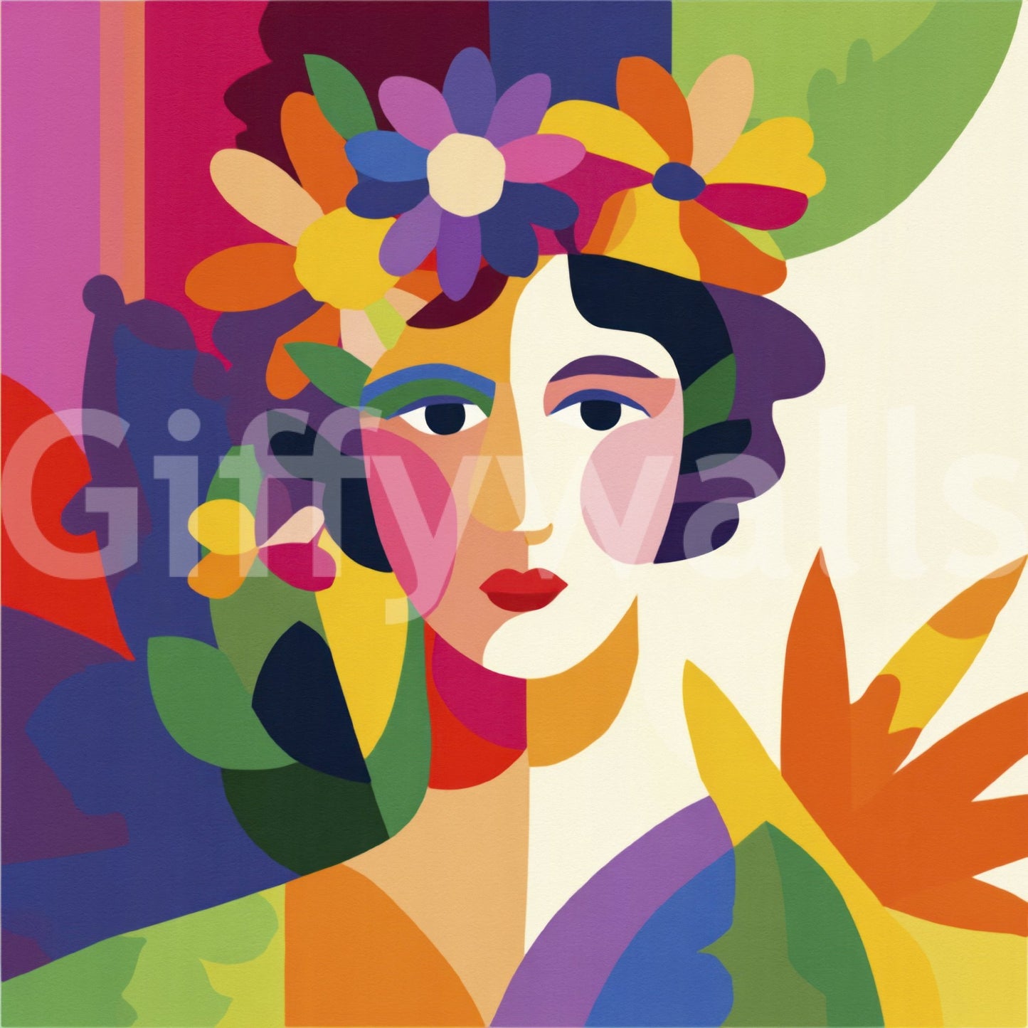 Floral Facets mural showcasing strength and grace in art

