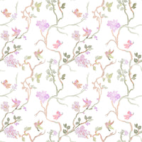 Graceful Floral Flight wallpaper with delicate florals on a pale background
