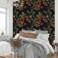 A beautiful modern art wall mural of dark flowers., GD5123