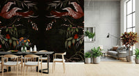 A striking display of the Floral Flight Joseon Inspired peel and stick wallpaper.