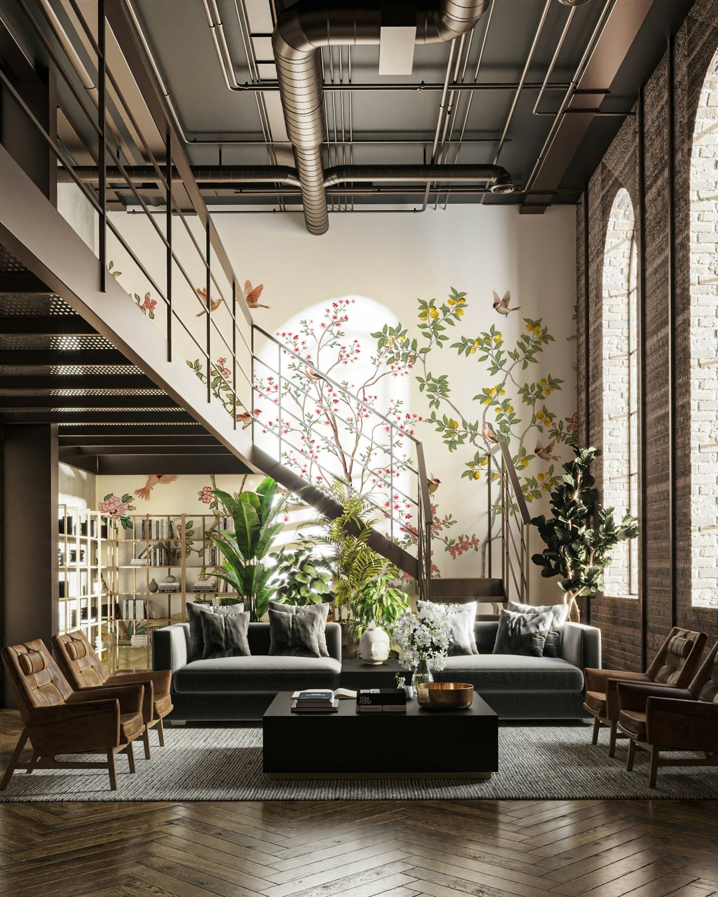 The flowers are in full bloom, with delicate petals.

