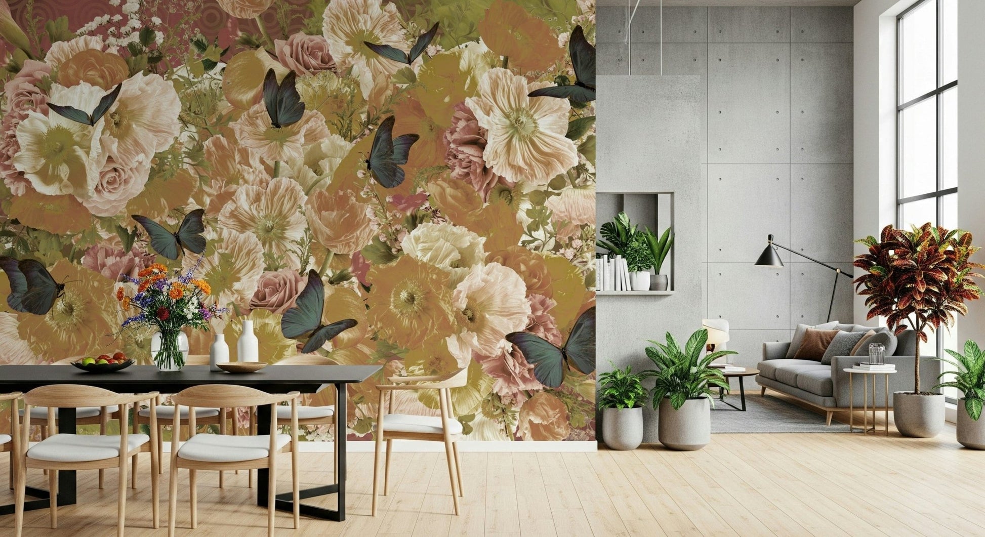 A serene tranquil flower wall mural for your decor.