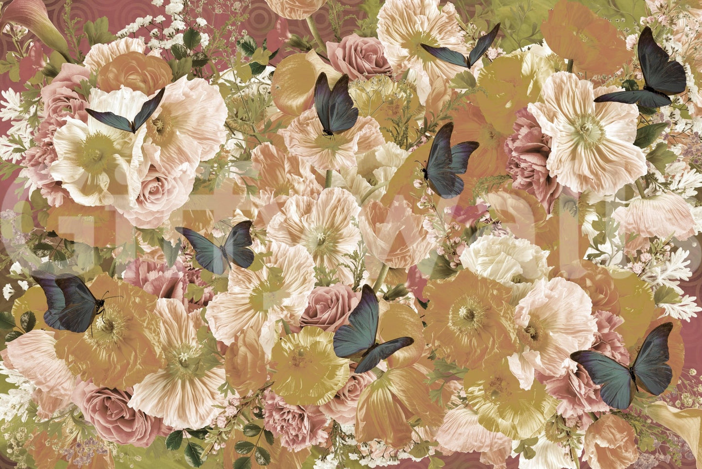 A high-quality serene flower wall mural for walls.