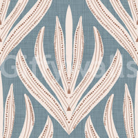 Abstract segmented foliage of Floral Geometry in Muted Blue wall mural.