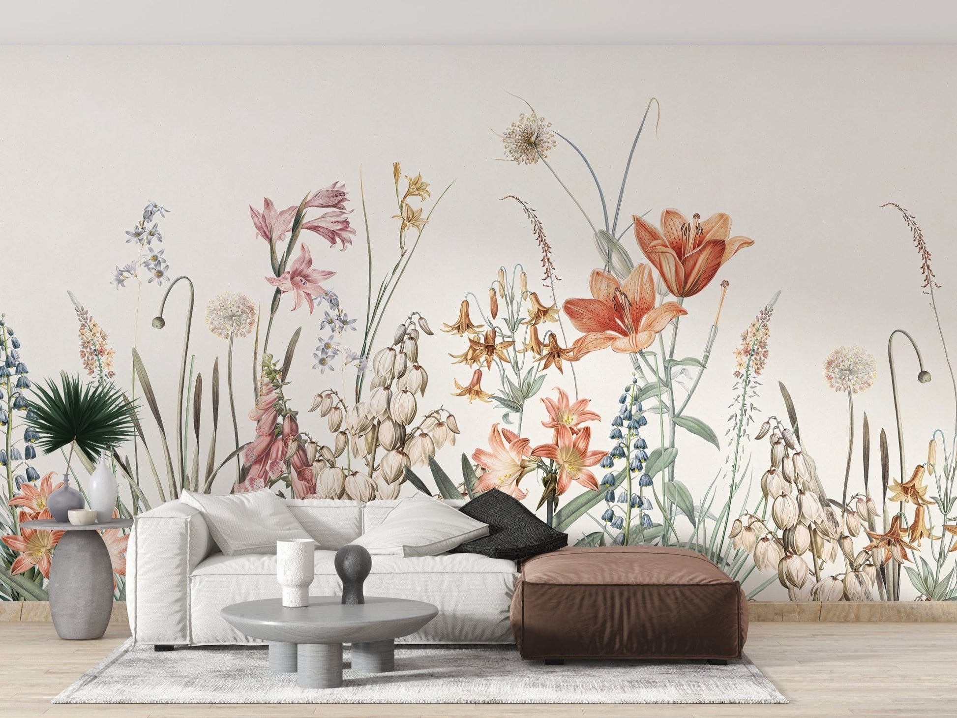 Floral Hand Painted Wallpaper Murals - Giffywalls, A420