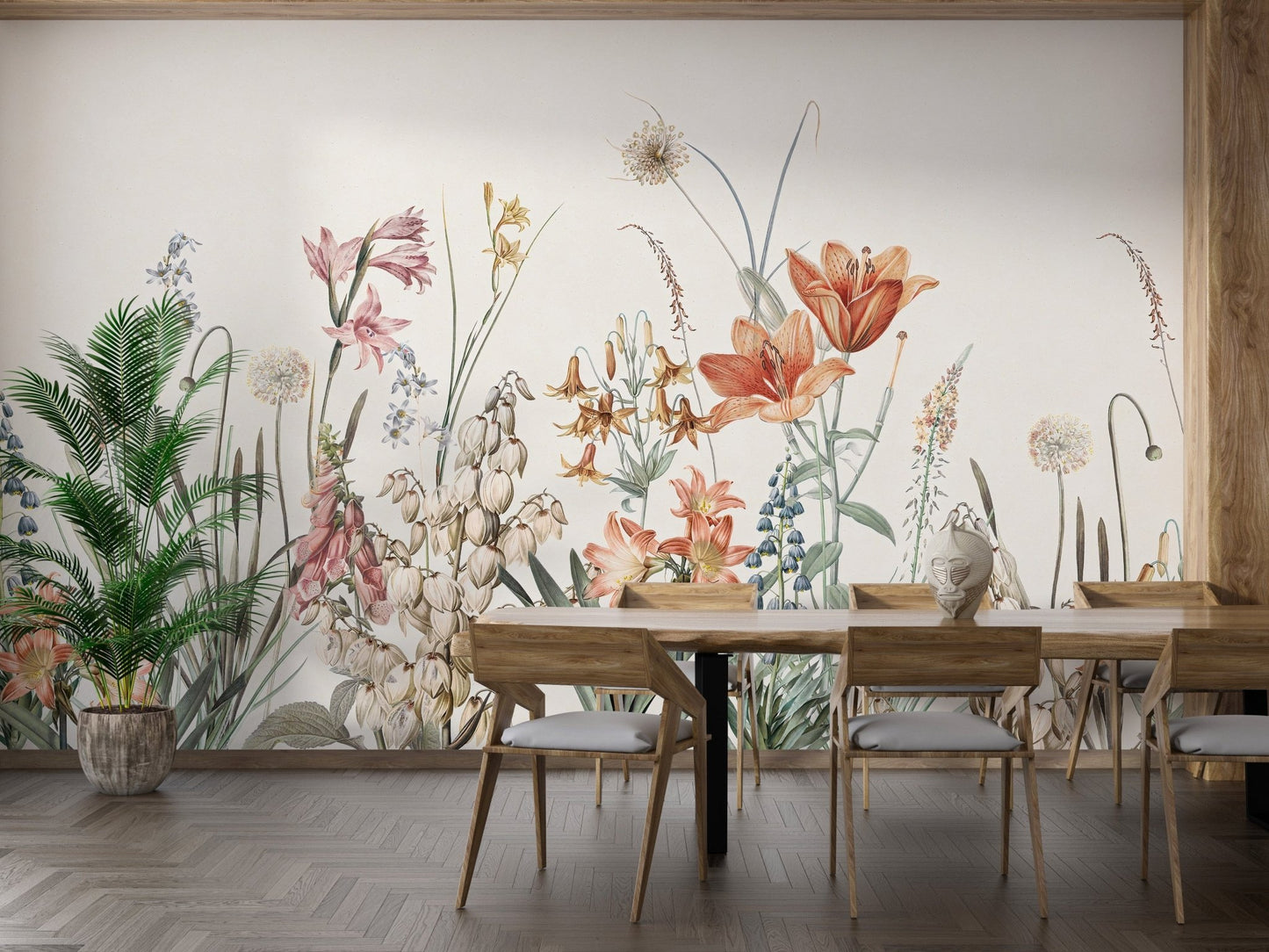 Floral Hand Painted Wallpaper Murals - Giffywalls, A420