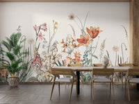 Floral Hand Painted Wallpaper Murals - Giffywalls, A420