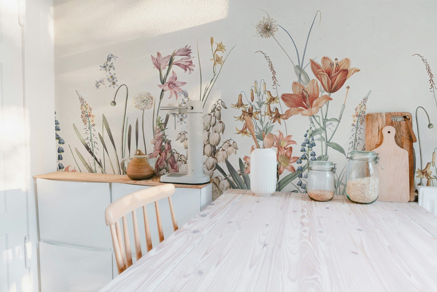 Floral Hand Painted Wallpaper Murals - Giffywalls, A420