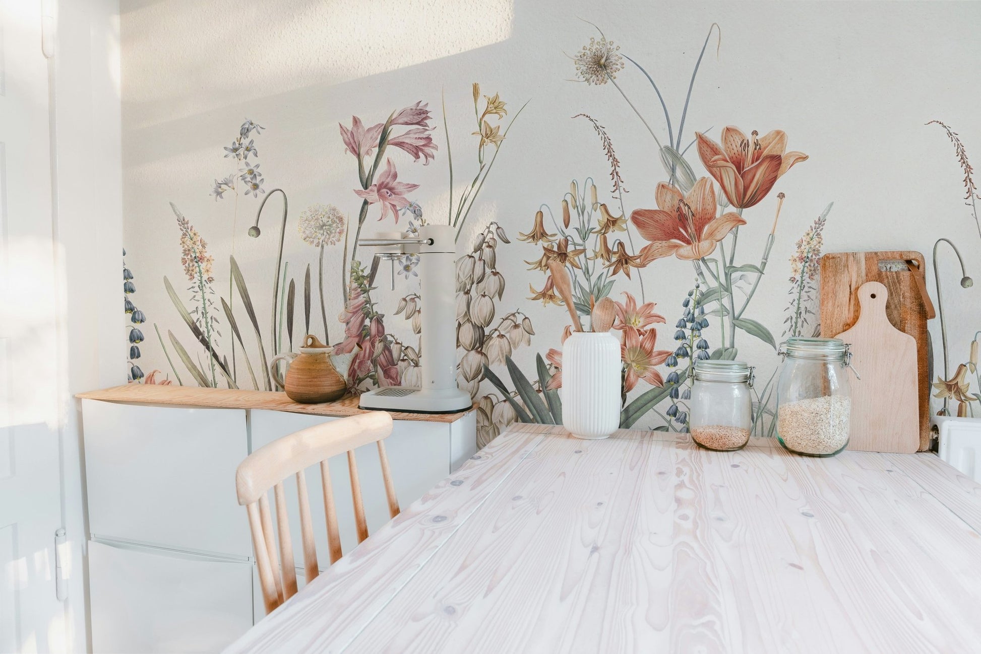 Floral Hand Painted Wallpaper Murals - Giffywalls, A420