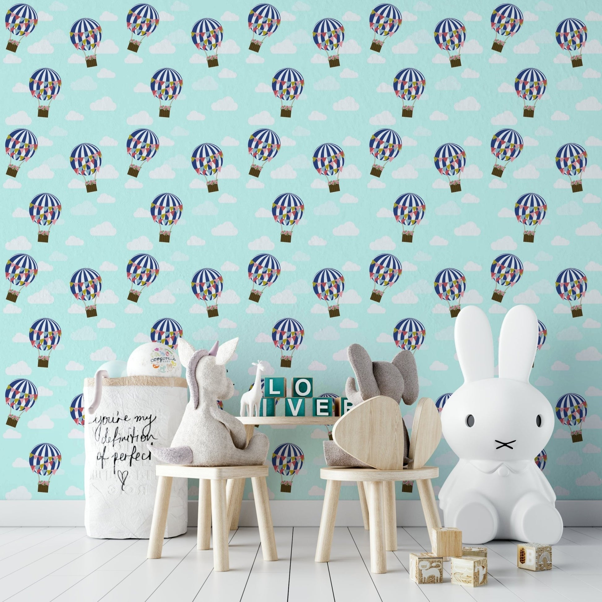 Kids room hot air balloon wall art

