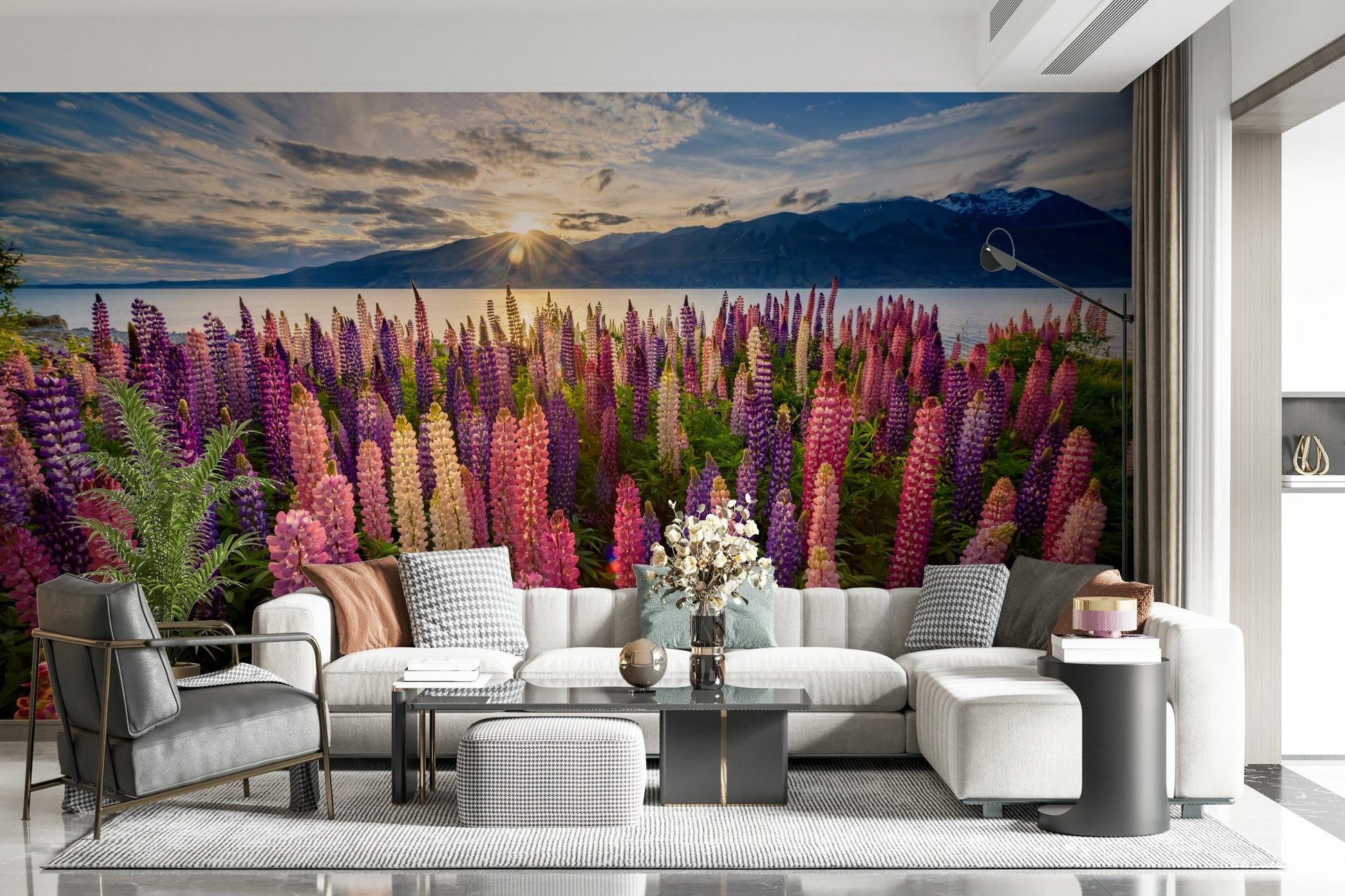 An artistic nature inspired mural for home decor.
