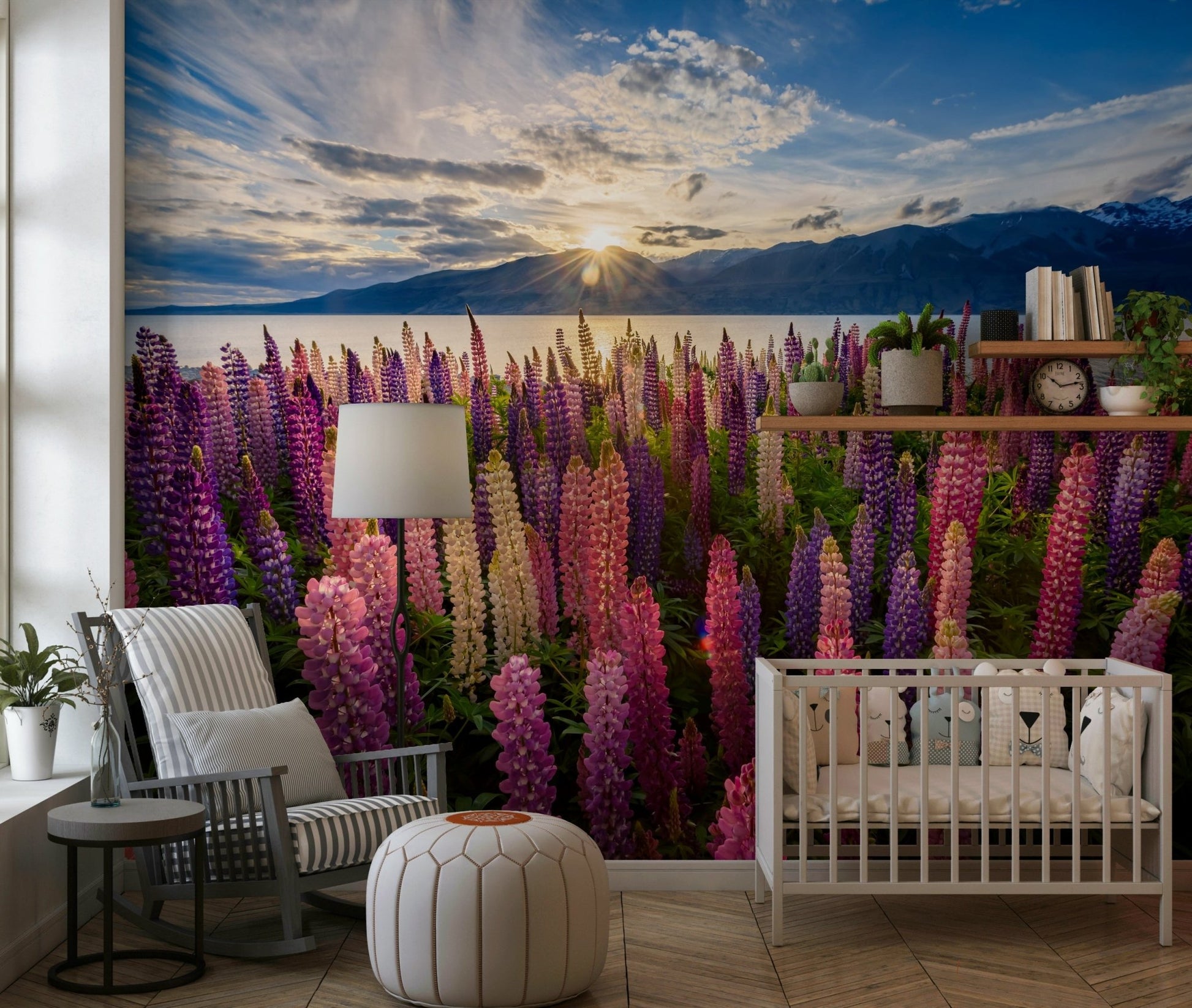 A classic soft floral wallpaper for walls.