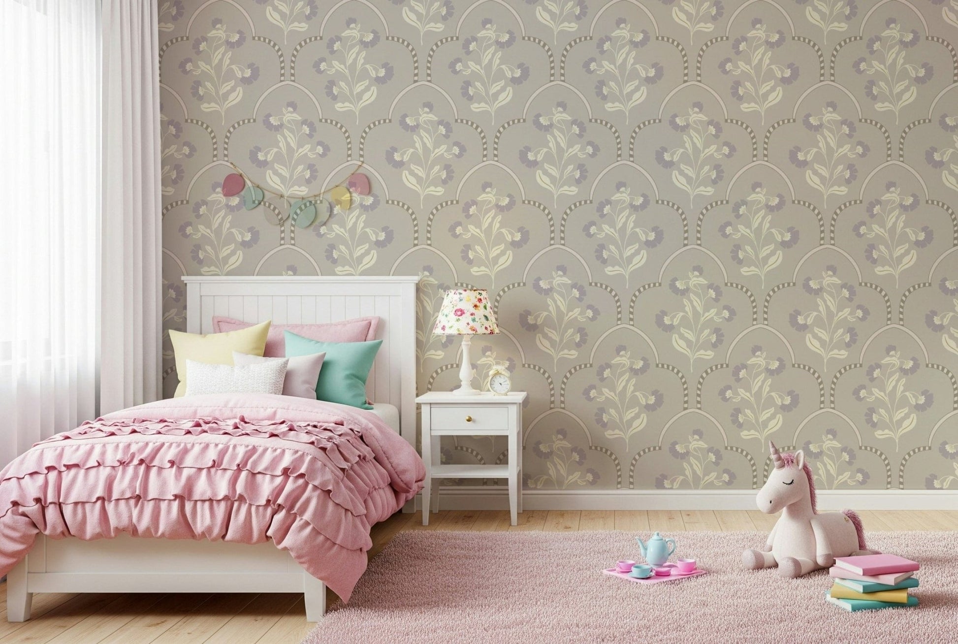 Floral Lattice Wallpaper⁠