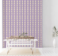 Floral Lavender Stripe Wallpaper⁠